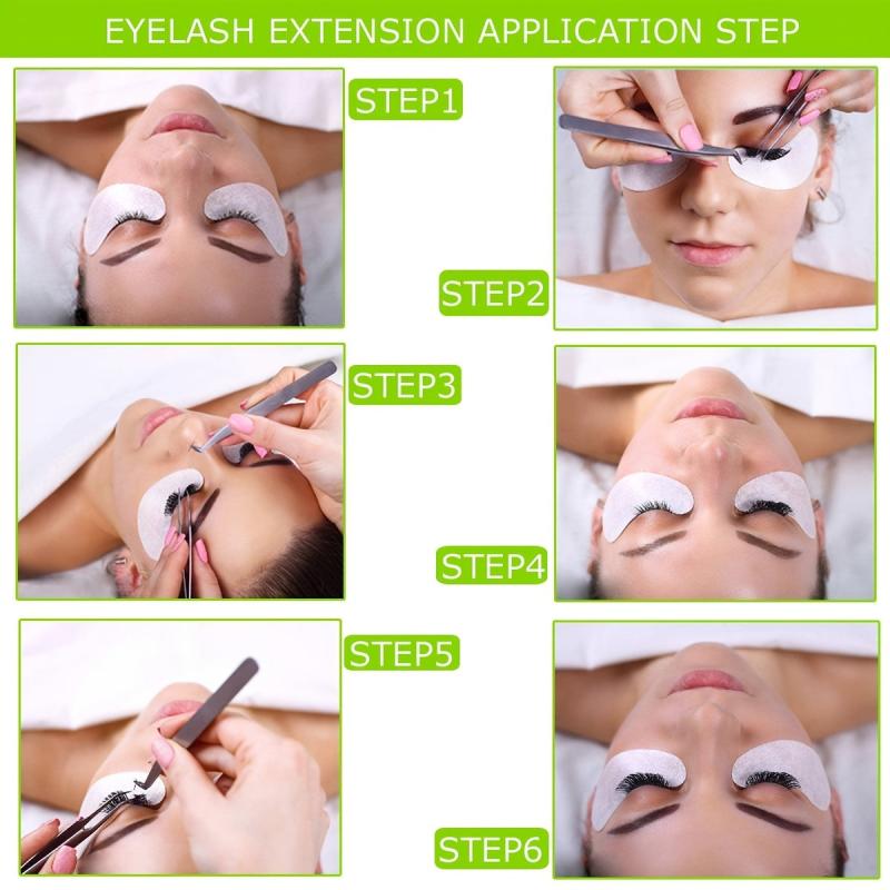 Eyelash Extension Gel Patches Kit with Transparent Cosmetic Bag