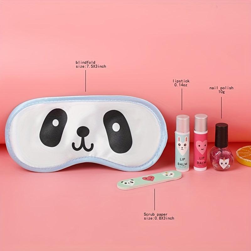 5pcs Travel Eye Mask Lipstick Nail Polish Nail Repair Tool Set