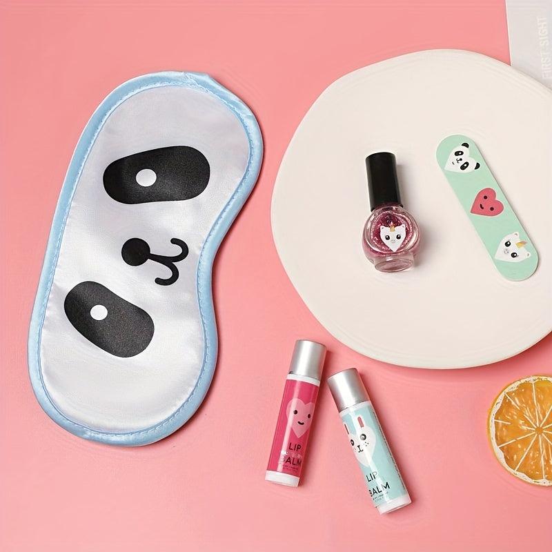5pcs Travel Eye Mask Lipstick Nail Polish Nail Repair Tool Set