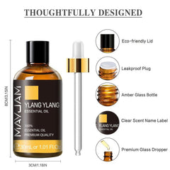 Ylang Ylang Essential Oil - Aromatherapy Diffusers Skin Care Massage - Soothe