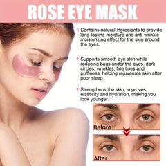 Pink Rose Eye Mask Reduces Fine Lines Dark Circles Moisturizes Skin