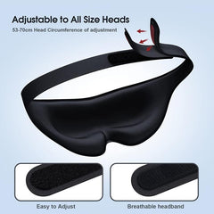 3D Contoured Sleep Mask for Men Women Adjustable Blindfold Eyeshade
