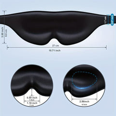 3D Contoured Sleep Mask for Men Women Adjustable Blindfold Eyeshade