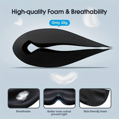 3D Contoured Sleep Mask for Men Women Adjustable Blindfold Eyeshade