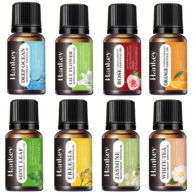 Organic 8-Piece Aromatherapy Essential Kit: Rose Ocean Lily