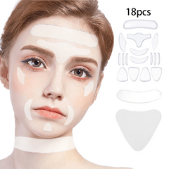 18pcs Silicone Wrinkle Diminishing Pad Face Neck Hand Care Patch