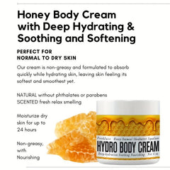 4oz Honey Body Cream Moisturizer for Brazilian Bum Bum Look