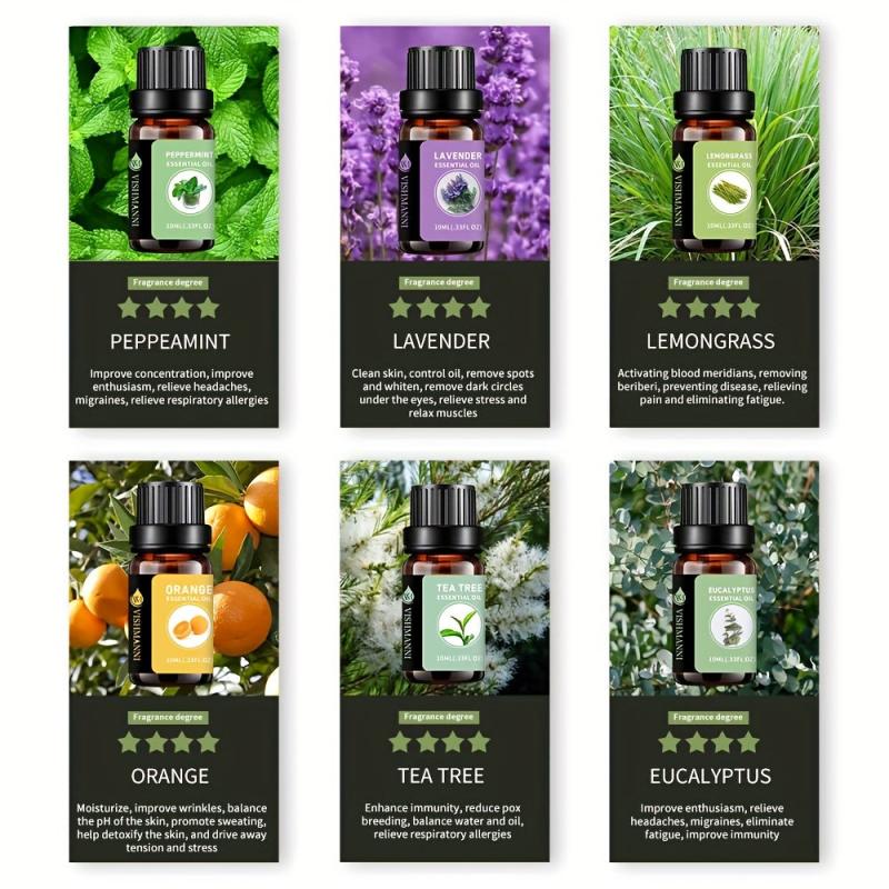 6 pcs Organic Essential Oils Gift Set Aromatherapy Kit Easter