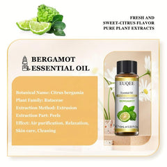100% Pure Natural Bergamot Essential Oil 10ml - Aromatherapy Massage Bath