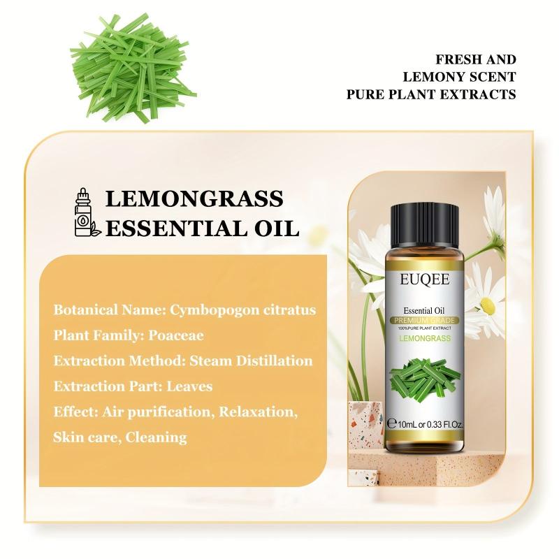 100% Pure Lemongrass Essential Oil 10ml - Aromatherapy Massage Bath Relaxation