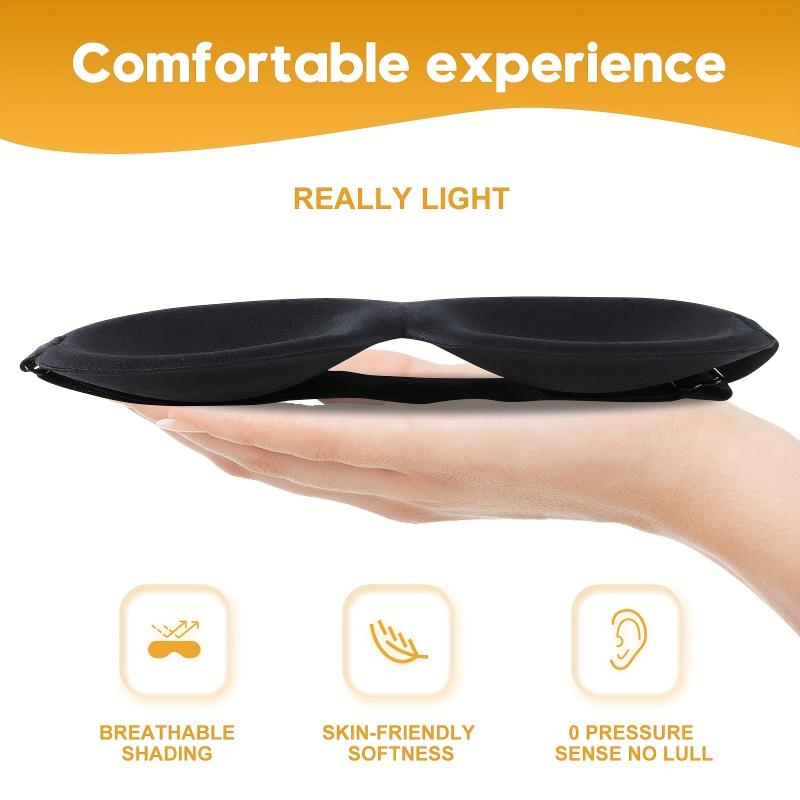2 PCS 3D Blackout Side Sleeping Eye Mask Men's Women's Night Blindfold