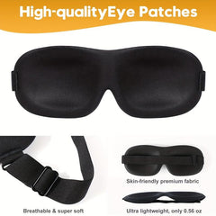 2 PCS 3D Blackout Side Sleeping Eye Mask Men's Women's Night Blindfold