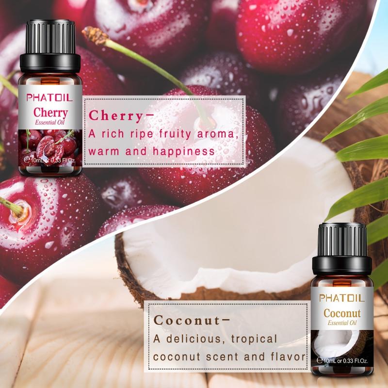 6pcs 10ml Fruity Essential Oil Set Passion Mango Strawberry Cherry
