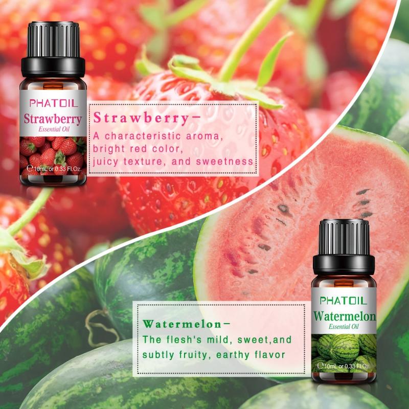 6pcs 10ml Fruity Essential Oil Set Passion Mango Strawberry Cherry