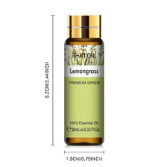 10ml Lemongrass Essential Oil for Aromatherapy & Massage
