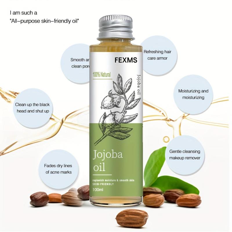 Organic Jojoba Essential Oil - Pure & Natural Moisturizing for Face & Body