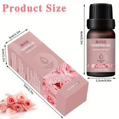 Rose Essential Oil 10ml Aromatherapy Massage Nourishes Skin Soothes Body