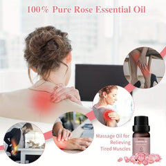 Rose Essential Oil 10ml Aromatherapy Massage Nourishes Skin Soothes Body