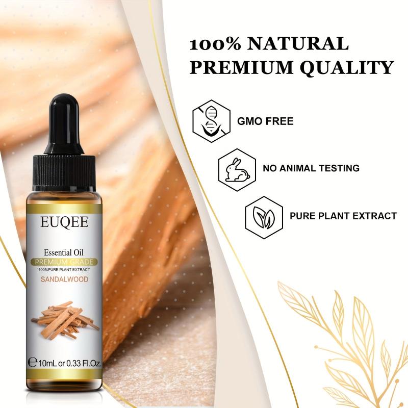 100% Natural Sandalwood Essential Oil 10ml - Aromatherapy for Diffusers, Massage