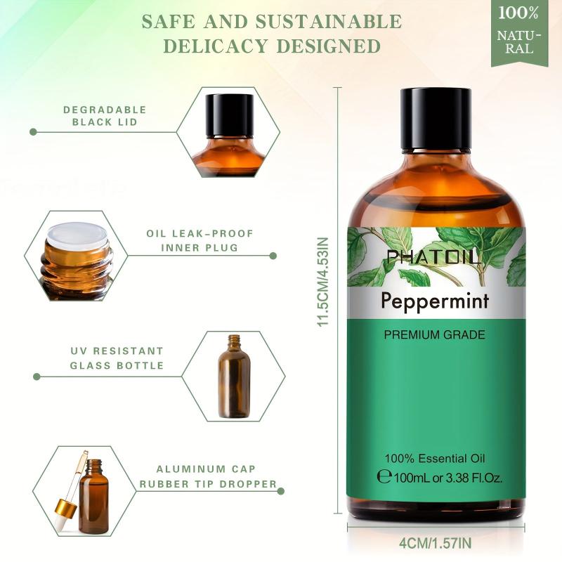 Peppermint Essential Oil 100ml - 100% Pure Natural Aromatherapy