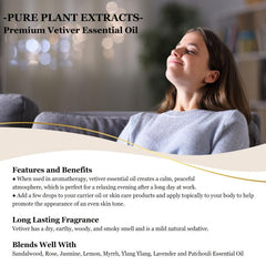 100% Pure Vetiver Essential Oil 10ml