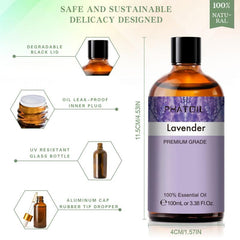 Lavender Essential Oil 100ml 3.38 Fl Oz for Diffusers Humidifier