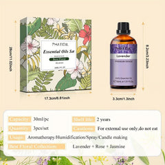 3pcs 30ml Essential Oil Set for Diffusers Aromatherapy Massage Bath