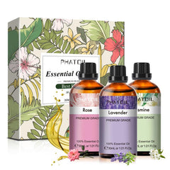 3pcs 30ml Essential Oil Set for Diffusers Aromatherapy Massage Bath