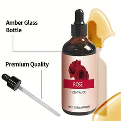 100ml Rose Aromatherapy Essential Oil with Glass Dropper