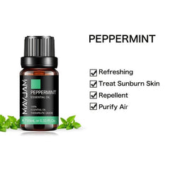Peppermint Essential Oil 10ml - 100% Pure Natural Aromatherapy for Diffusers