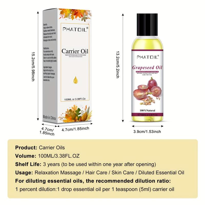 100ml Grape Seed Carrier Oil for Diffusers Humidifier Aromatherapy