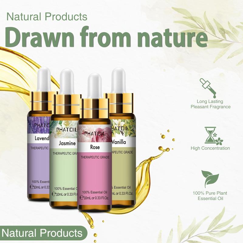 9pc 10ml Essential Oil Set - Aromatherapy for Diffusers & Humidifiers