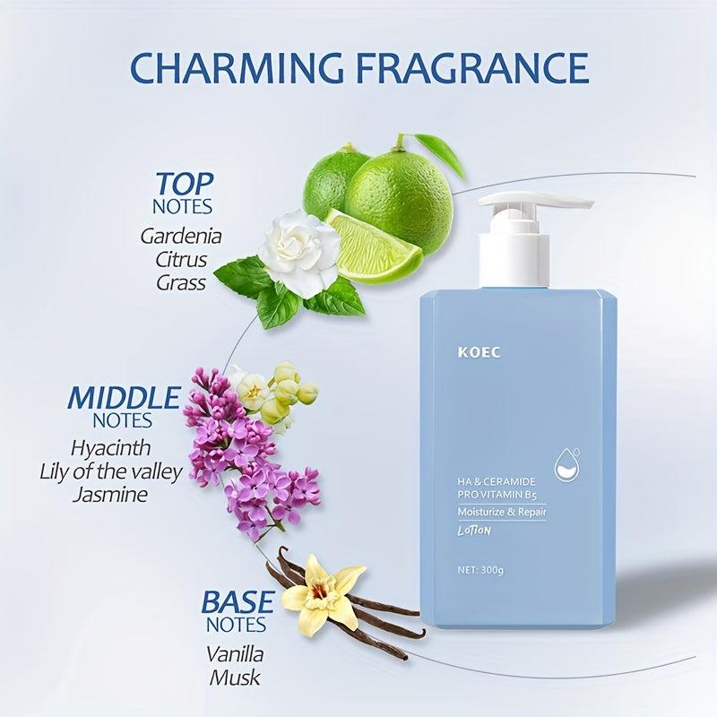 300g HA&VB5&Ceramide Body Lotion For Dry Skin Aging Resisting Skin Care