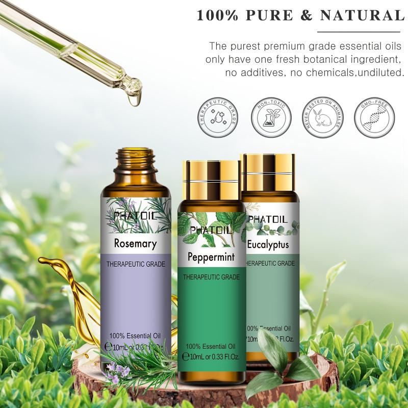 9pc 10ml Essential Oil Set for Diffusers Humidifier Aromatherapy Massage Bath