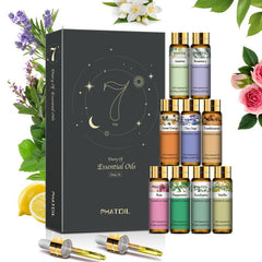 9pc 10ml Essential Oil Set for Diffusers Humidifier Aromatherapy Massage Bath