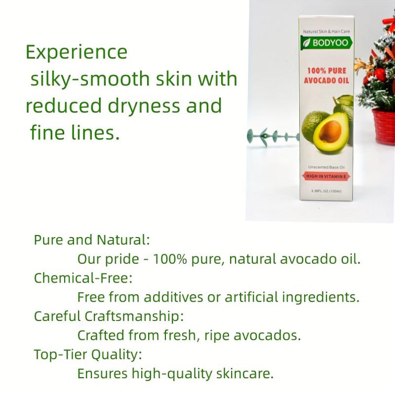 1PC 100ml Avocado 100 Organic Pure Natural For Face Nails Hair Body Eyelashes