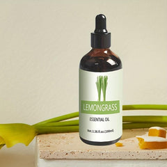 100ml Lemongrass Aromatherapy Essential Oil Glass Dropper Humidifier Diffuser