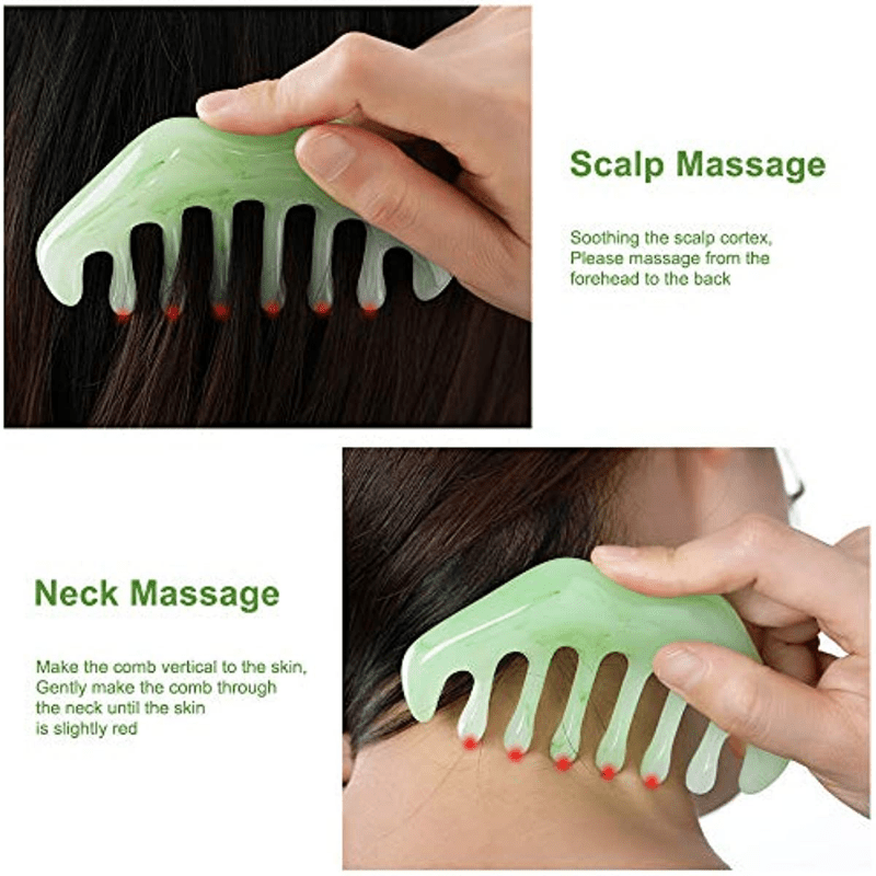 2pcs Massage Comb Scalp Guasha Scraping Tool Handheld Massager