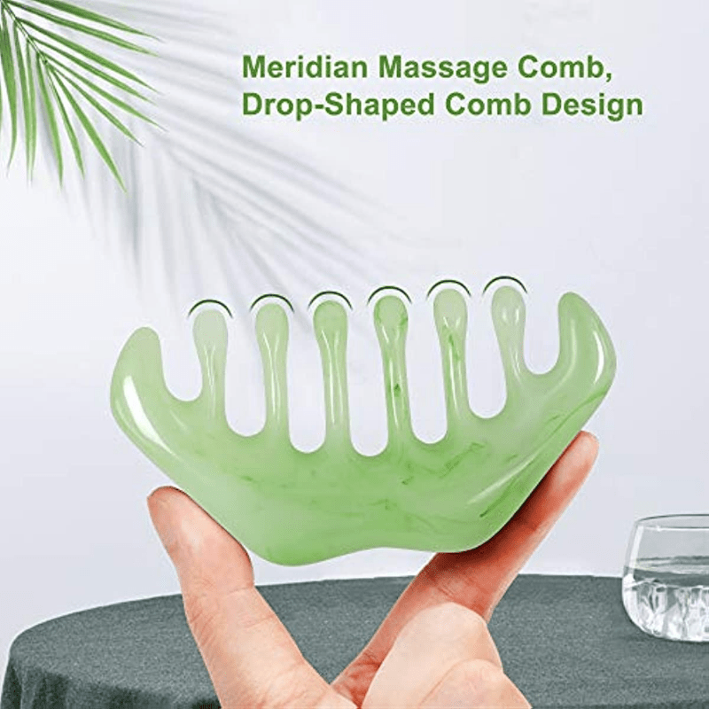 2pcs Massage Comb Scalp Guasha Scraping Tool Handheld Massager