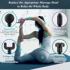 Mini Massage Gun Instant Muscle Relief 10 16 cm 10 Interchangeable Heads