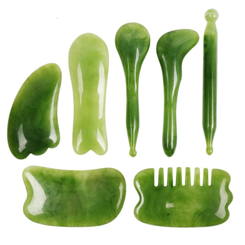 7pcs Gua Sha Massage Tools Set Natural Resin Scraping Massage Scraper