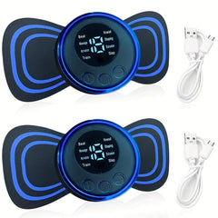 2 Pcs Full Body Massager Portable Mini 8 Modes 19 Intensity Optional