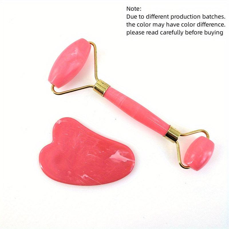 Rose Quartz Beauty Roller & Scraper Set