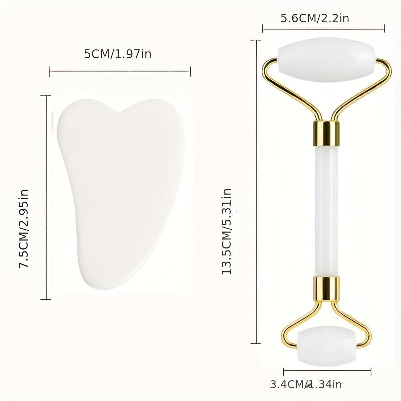 Rose Quartz Beauty Roller & Scraper Set