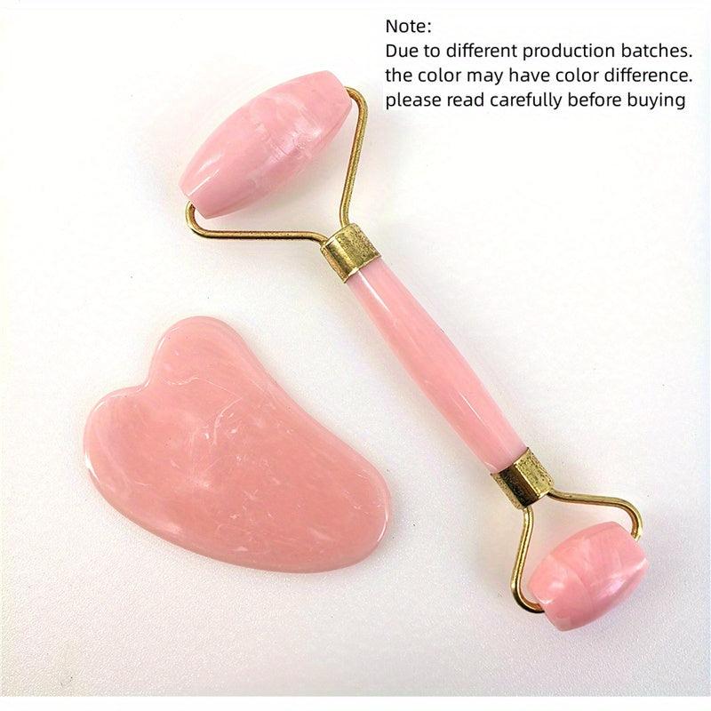 Rose Quartz Beauty Roller & Scraper Set