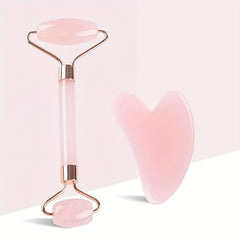 Rose Quartz Beauty Roller & Scraper Set