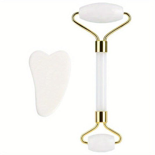 Rose Quartz Beauty Roller & Scraper Set