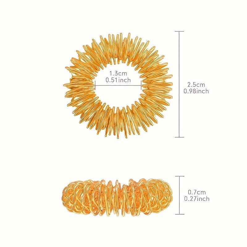 5pcs Finger Massage Ring Hand Massage Tool Creative Solid Spring Finger Roller