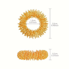 5pcs Finger Massage Ring Hand Massage Tool Creative Solid Spring Finger Roller