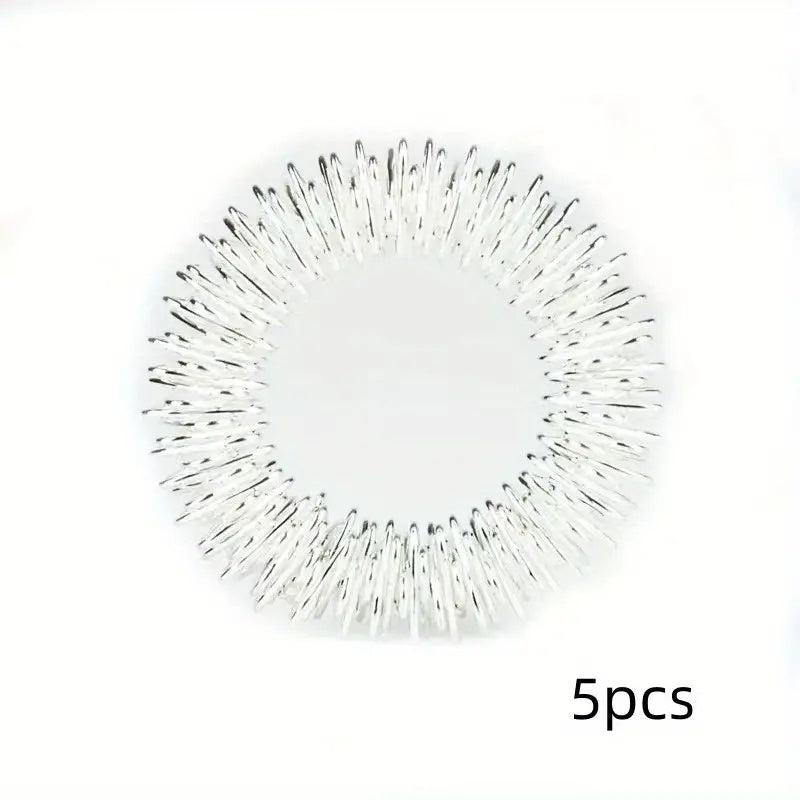 5pcs Finger Massage Ring Hand Massage Tool Creative Solid Spring Finger Roller